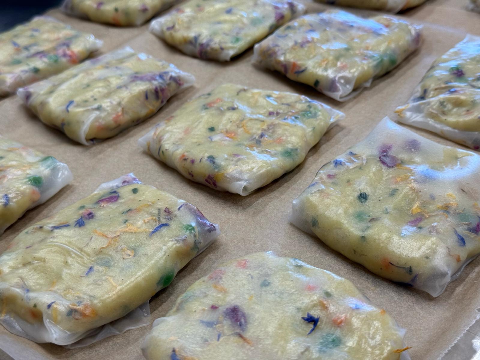 Maultaschen Blütenzauber (vegan, glutenfrei)