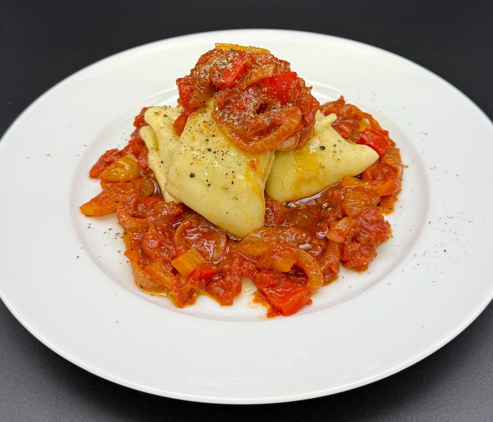 Maultaschen Paprika Zwiebel - Schaschlik-Art